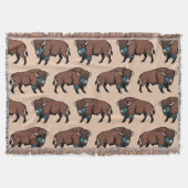Buffalo Bison Pattern Decke (Vorderseite)