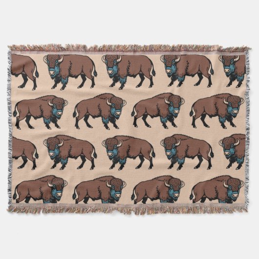 Buffalo Bison Pattern Decke (Vorderseite)