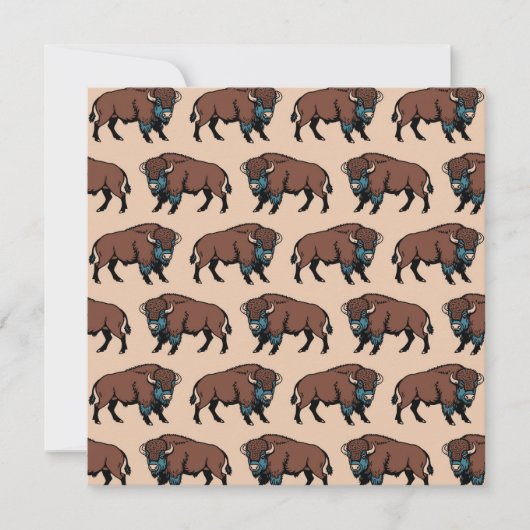 Buffalo Bison Pattern Einladung (Vorderseite)