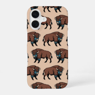 Buffalo Bison Pattern iPhone 16 Hülle