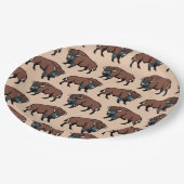 Buffalo Bison Pattern Pappteller (Schrägansicht)