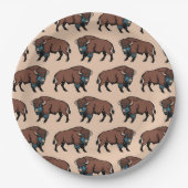Buffalo Bison Pattern Pappteller (Vorderseite)