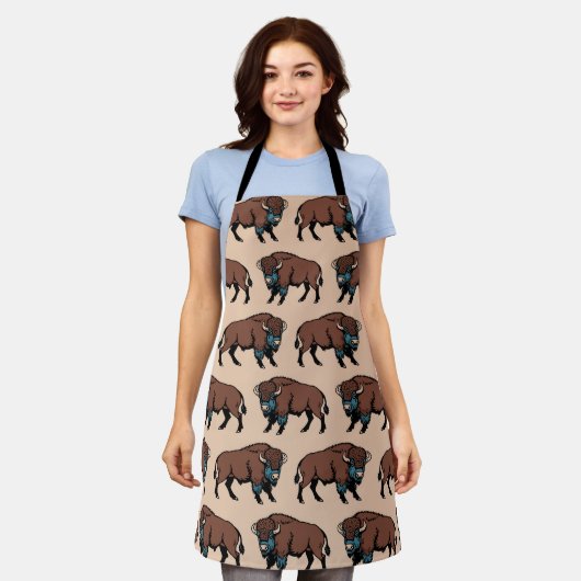 Buffalo Bison Pattern Schürze (Getragen)
