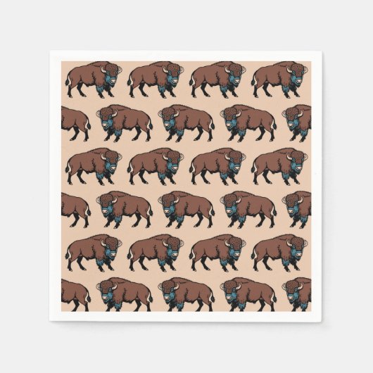 Buffalo Bison Pattern Serviette (Vorderseite)