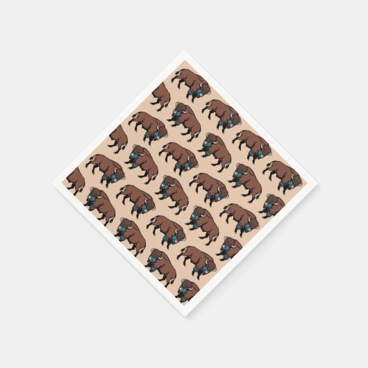 Buffalo Bison Pattern Serviette (Ecke)
