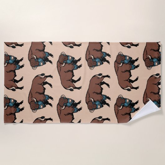 Buffalo Bison Pattern Strandtuch (Vorderseite)