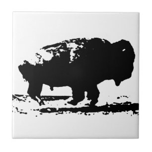 Buffalo Bison Pop Art Fliese
