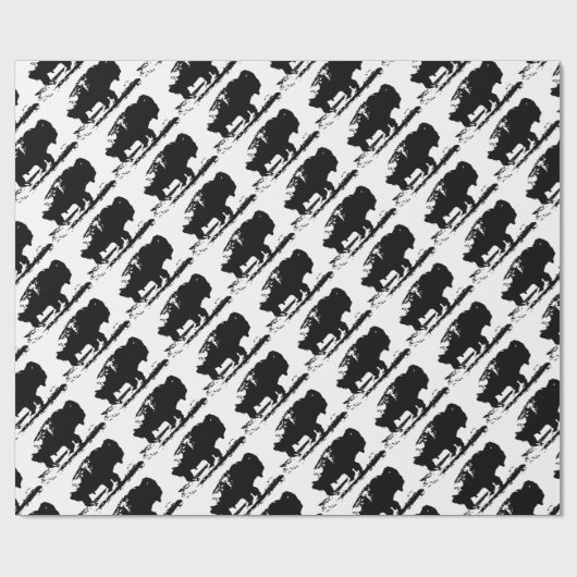 Buffalo Bison Pop Art Geschenkpapier (Flach)