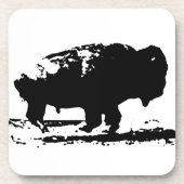 Buffalo Bison Pop Art Getränkeuntersetzer (Vorderseite)