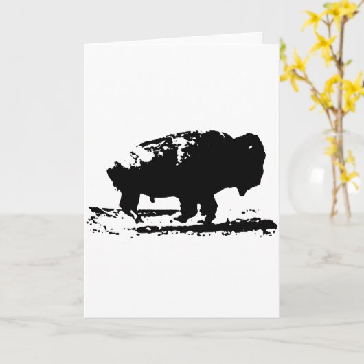 Buffalo Bison Pop Art Karte (Gelbe Blume)