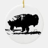Buffalo Bison Pop Art Keramik Ornament (Hinten)