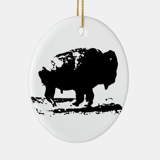 Buffalo Bison Pop Art Keramikornament (Rechts)