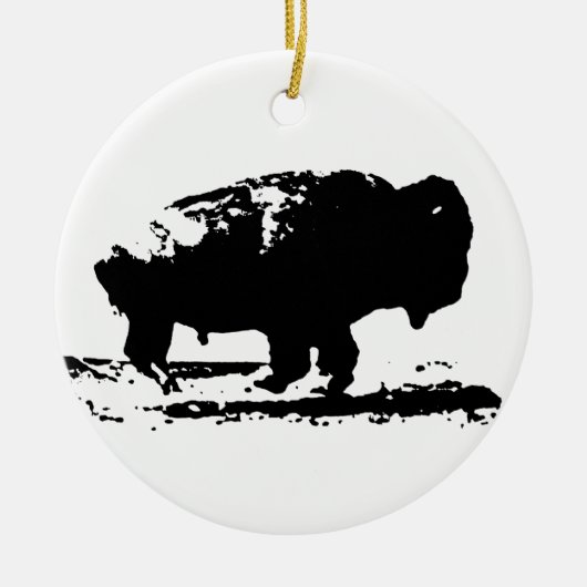 Buffalo Bison Pop Art Keramikornament (Vorne)
