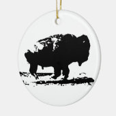 Buffalo Bison Pop Art Keramikornament (Links)