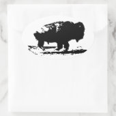 Buffalo Bison Pop Art Ovaler Aufkleber (Tasche)