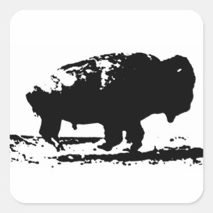 Buffalo Bison Pop Art Quadratischer Aufkleber