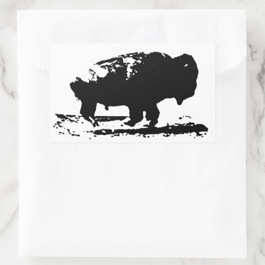 Buffalo Bison Pop Art Rechteckiger Aufkleber (Tasche)