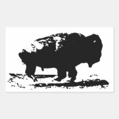 Buffalo Bison Pop Art Rechteckiger Aufkleber (Vorderseite)