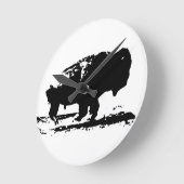 Buffalo Bison Pop Art Runde Wanduhr (Winkel)