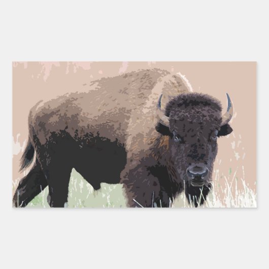 Buffalo / Bison Rechteckiger Aufkleber (Vorderseite)