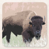 Buffalo / Bison Rechteckiger Pappuntersetzer (Vorderseite)