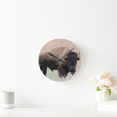 Buffalo / Bison Runde Wanduhr (Zuhause)