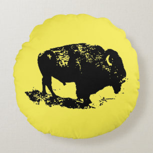Buffalo Bison Rundes Kissen