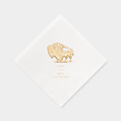 Buffalo Bison Rustic Wedding Servietten Mit Folie (Rechts)
