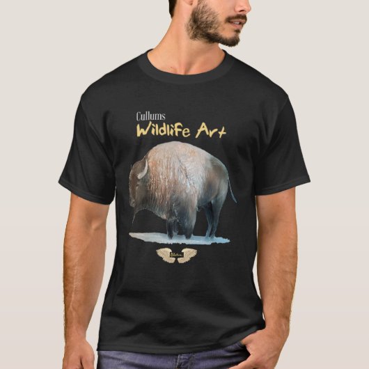 Buffalo Bison Schnee bedeckt Teemaschine T-Shirt (Vorderseite)