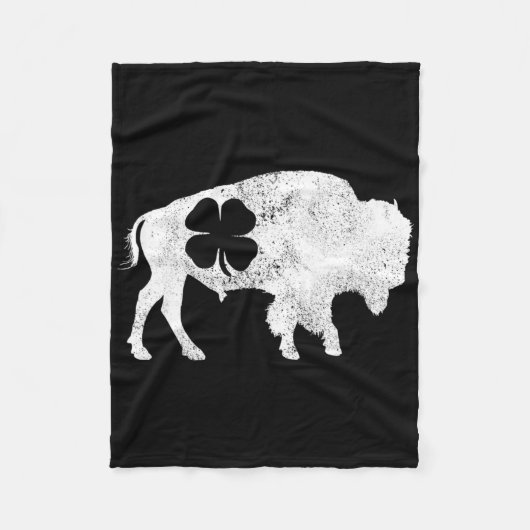 Buffalo Bison Shamrock St. Patrick's Day Saint Pad Fleecedecke (Vorderseite)