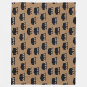 Buffalo Bison Silhouette Grassland Muster Fleecedecke (Vorderseite)