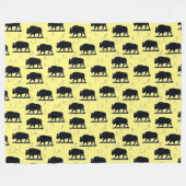 Buffalo Bison Silhouette Grassland Muster Fleecedecke (Vorderseite (Horizontal))