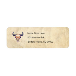 Buffalo Bison Skull Tan Leather