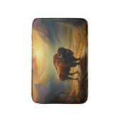 Buffalo Bison Sunset Silhouette Badematte (Vorderseite Vertikal)
