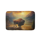 Buffalo Bison Sunset Silhouette Badematte (Vorderseite)