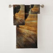 Buffalo Bison Sunset Silhouette Badhandtuch Set (Insitu)