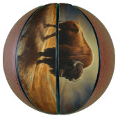 Buffalo Bison Sunset Silhouette Basketball (Vertikal)