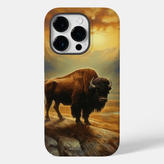 Buffalo Bison Sunset Silhouette Case-Mate iPhone Hülle (Rückseite)