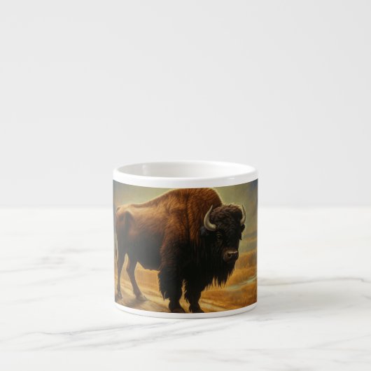 Buffalo Bison Sunset Silhouette Espressotasse (Vorderseite)