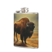 Buffalo Bison Sunset Silhouette Flachmann (Links)