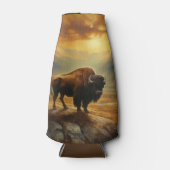 Buffalo Bison Sunset Silhouette Flaschenkühler (Vorderseite)