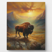 Buffalo Bison Sunset Silhouette Fotoplatte (Vorderseite)