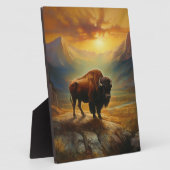 Buffalo Bison Sunset Silhouette Fotoplatte (Seite)