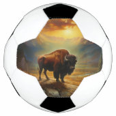 Buffalo Bison Sunset Silhouette Fußball (Vorderseite)