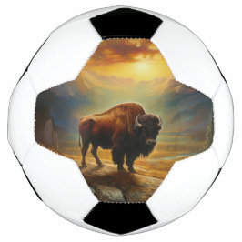 Buffalo Bison Sunset Silhouette Fußball
