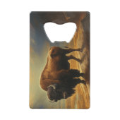 Buffalo Bison Sunset Silhouette Geldbeutel Flaschenöffner (Rückseite)