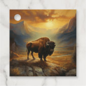Buffalo Bison Sunset Silhouette Geschenkanhänger (Vorderseite)
