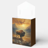 Buffalo Bison Sunset Silhouette Geschenkschachtel (Geöffnet)
