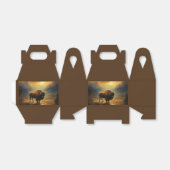 Buffalo Bison Sunset Silhouette Geschenkschachtel (Ungefaltet)