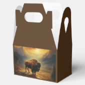 Buffalo Bison Sunset Silhouette Geschenkschachtel (Geöffnet)